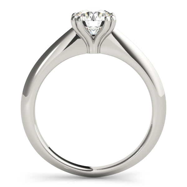 14K White Gold Round Brilliant Double Prong Knife Edge Solitaire Ring (1ct) 