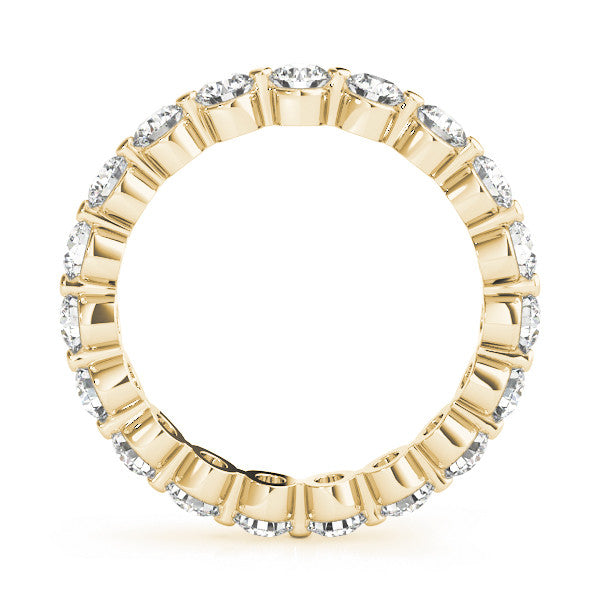 14K Yellow Gold Round Brilliant Diamond Shared Prong Eternity Ring (.62ctw) 