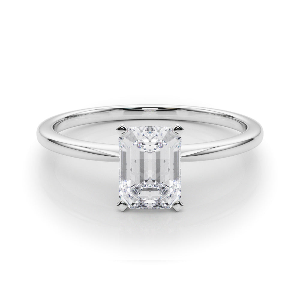 14K White Gold Lab-Grown Emerald Diamond Engagement Ring (1ct) 