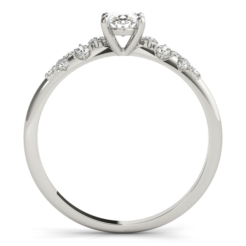 14K White Gold Lab-Grown Oval Diamond Engagement Ring With Accents - Options Available