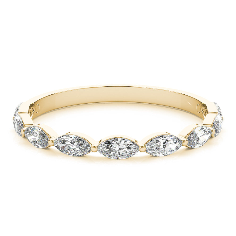 14K Yellow Gold Marquise Diamond East to West Set Wedding Ring (.75ctw) 