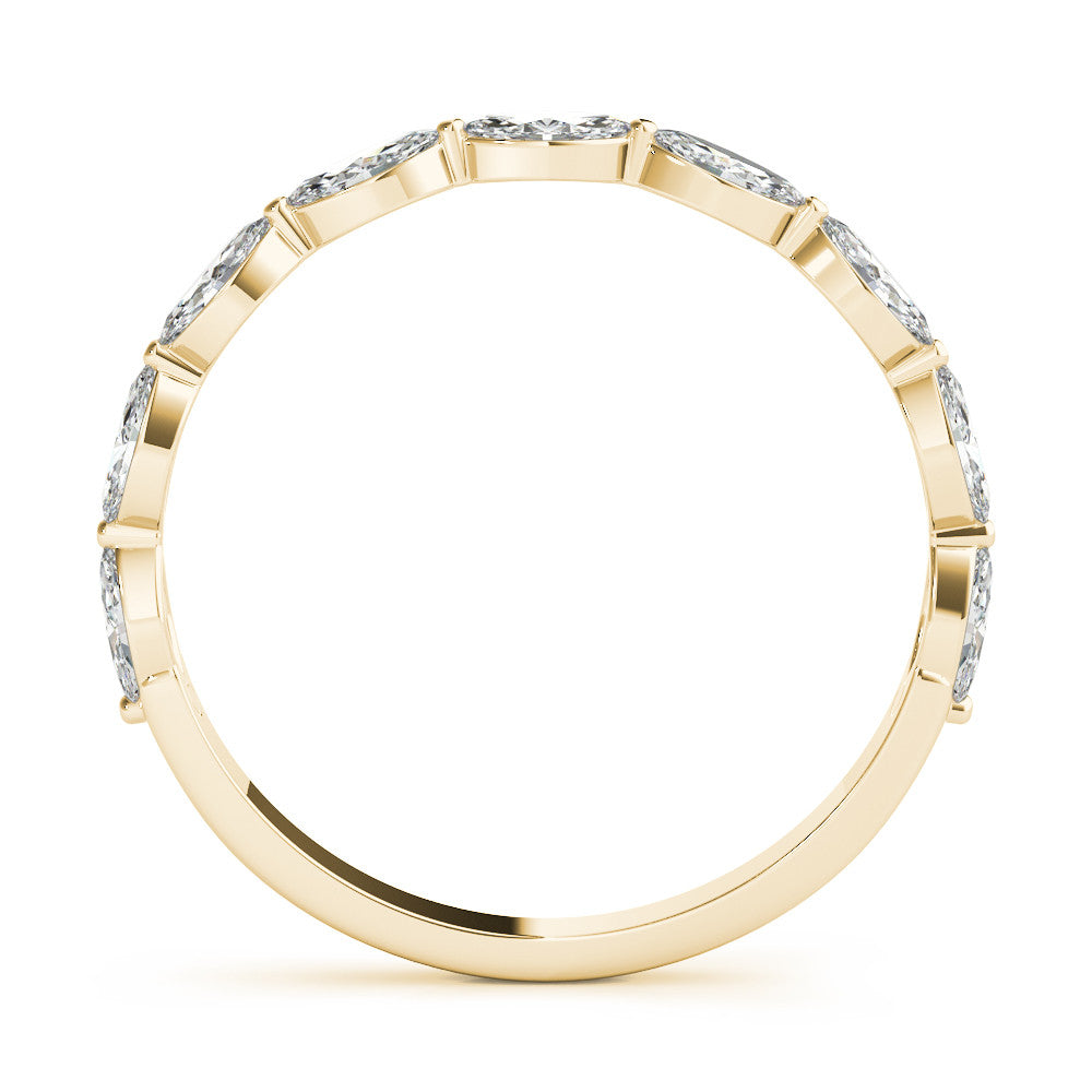 14K Yellow Gold Marquise Diamond East to West Set Wedding Ring (.75ctw) 
