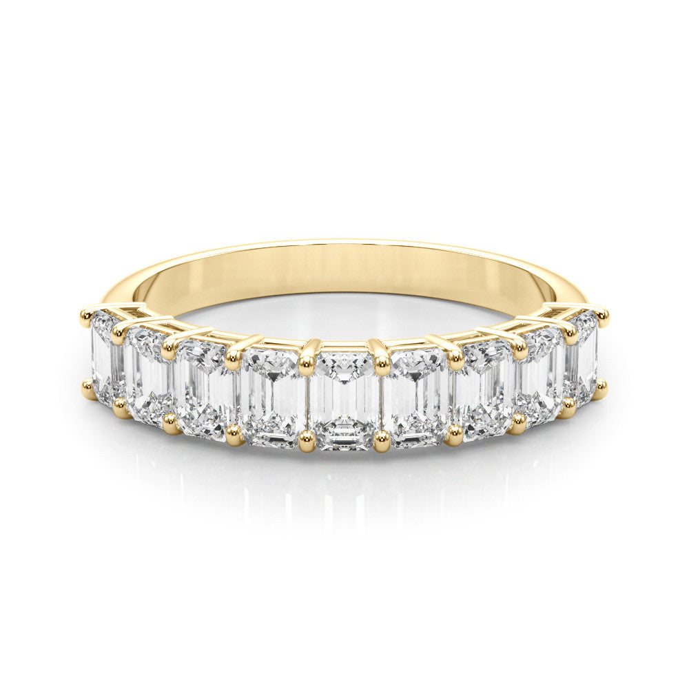 14K Yellow Gold Emerald Cut Diamond Basket Set Wedding Ring (1.20ctw) 