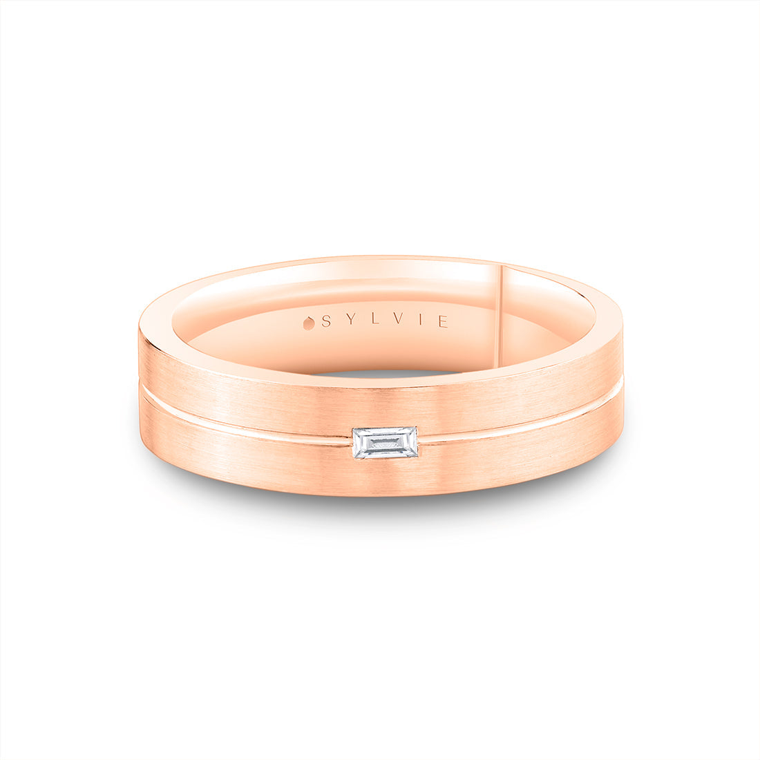 Legacy Shell Brushed Baguette Mens Band - Garrett