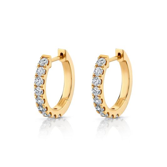 14K Yellow Gold Diamond Huggies (.35ctw)