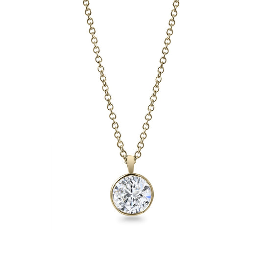 Clarity Diamond™ 3.00ct Lab Grown Round Diamond Bezel Pendant
