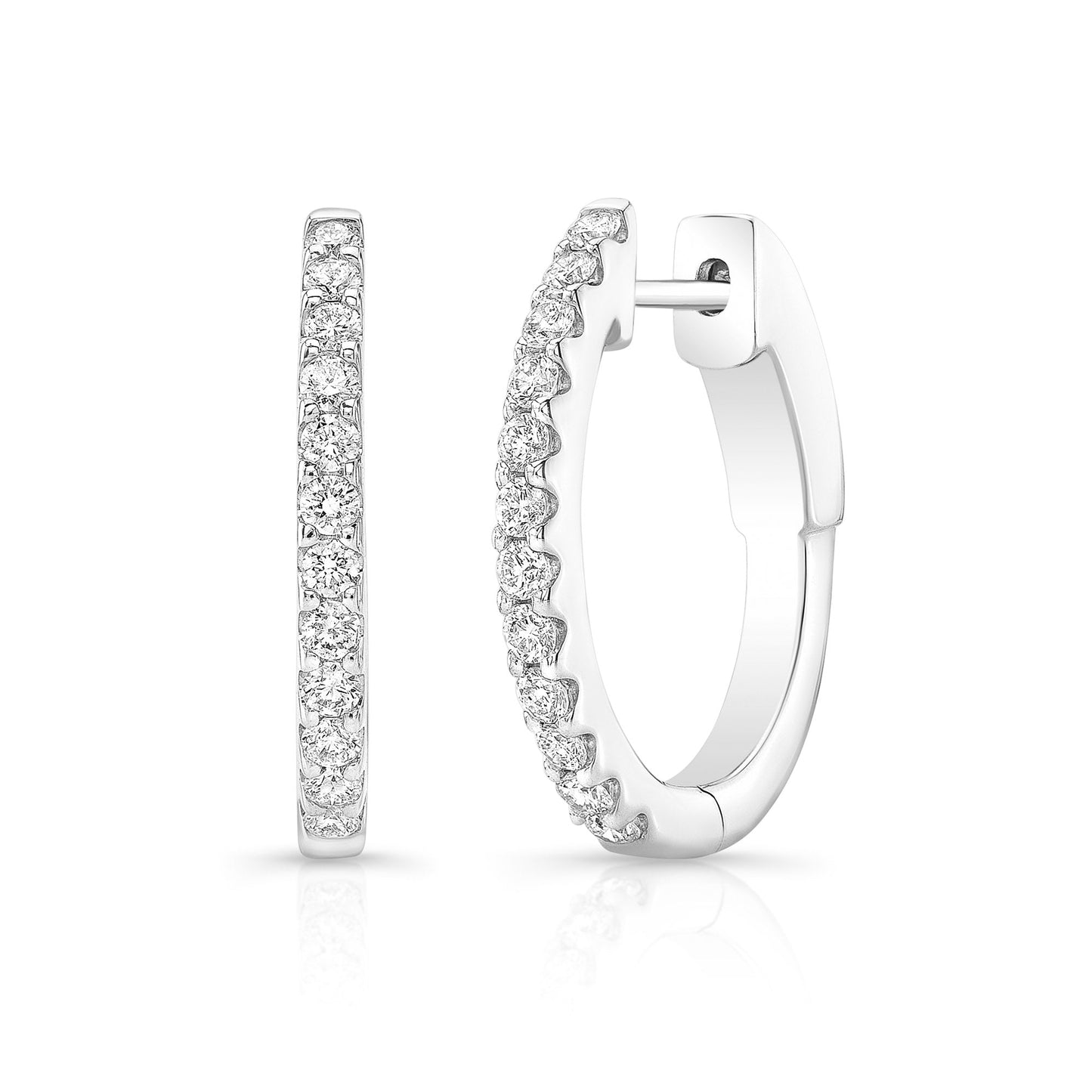 14K White Gold Diamond Hoop Earrings (.46ctw) 