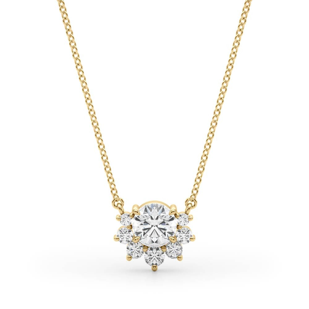 14K Yellow Gold Round Brilliant Lab-Grown Diamond Fashion Pendant (.47ctw)