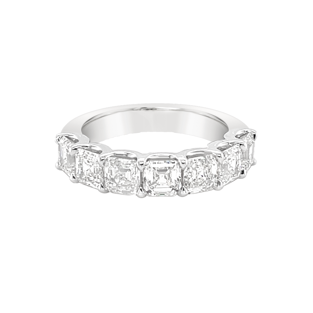 Platinum U Prong Asscher Cut Diamond Ring (2.86ctw) 
