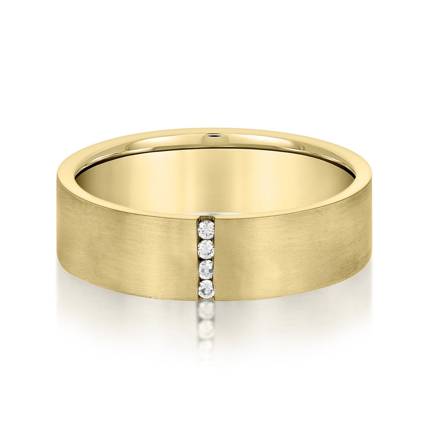 14K Yellow Gold Men's 6MM Vertical Diamond Channel Wedding Ring (.05ctw)