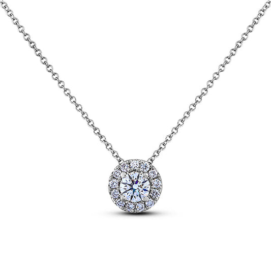 18K White Gold Forevermark Diamond Halo Pendant (.38ctw)
