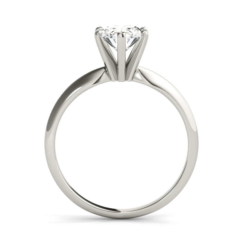 14K White Gold Oval Diamond Six Prong Solitaire Engagement Ring (1ct) 