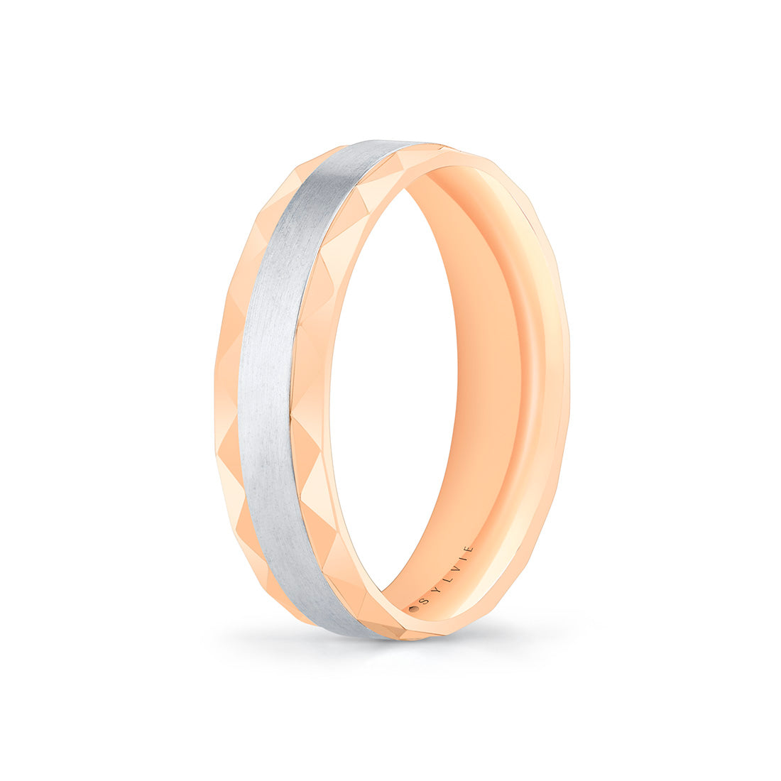 Fluted Shell Two Tone Mens Band - Yves