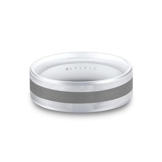 Heritage Brushed Two Tone Mens Band - Kingston