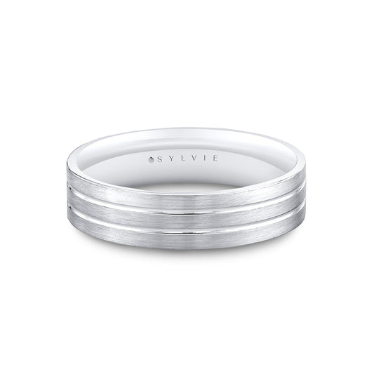 Heritage Brushed Grooved Mens Band - Declan