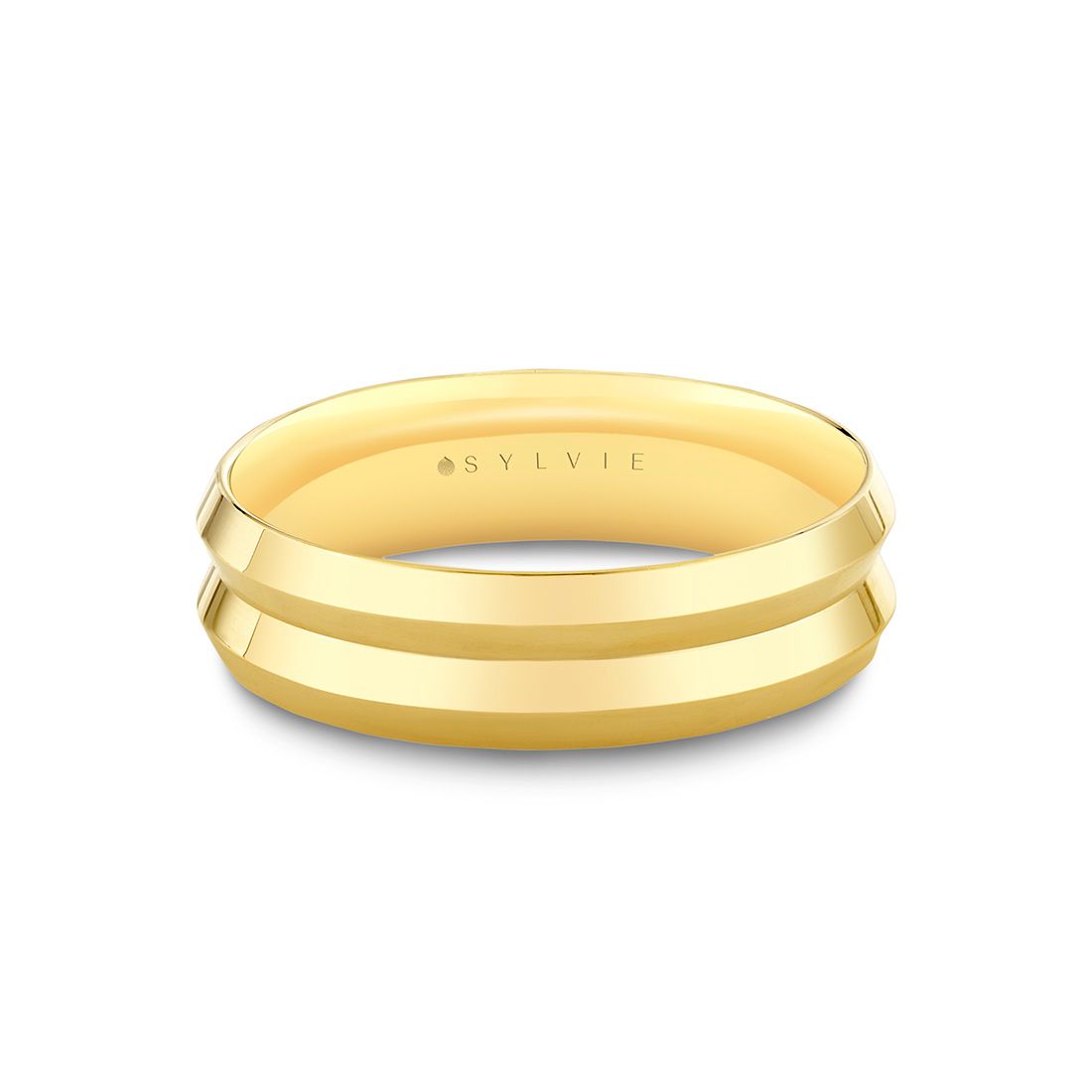 Heritage Contoured Polished Mens Band - Emmett