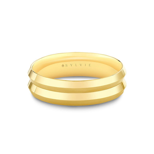 Heritage Contoured Polished Mens Band - Emmett
