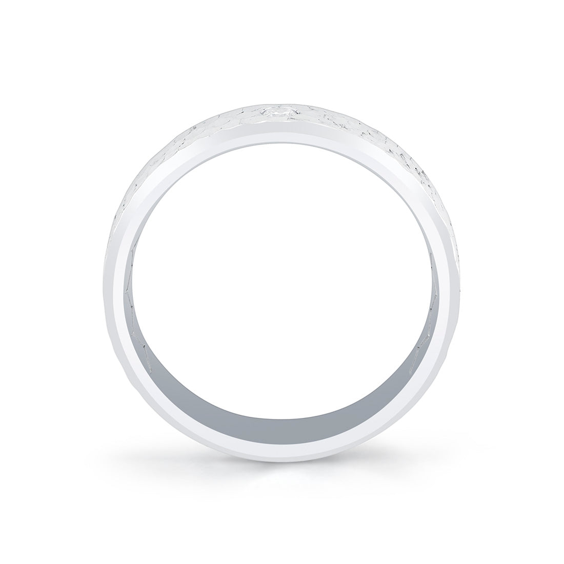 Shell Ascend Hammered Diamond Mens Band - Nicolas