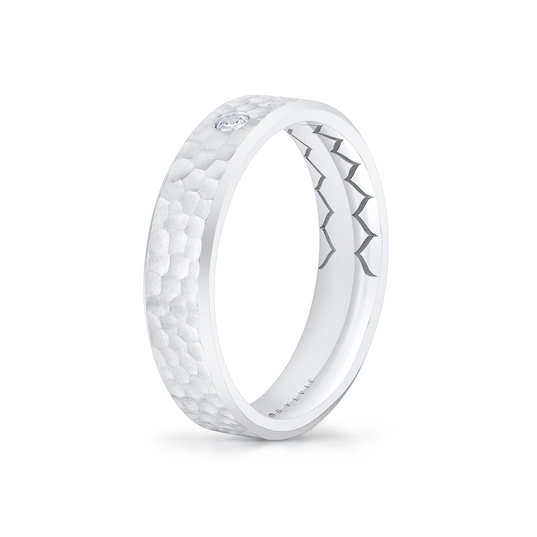 Shell Ascend Hammered Diamond Mens Band - Nicolas