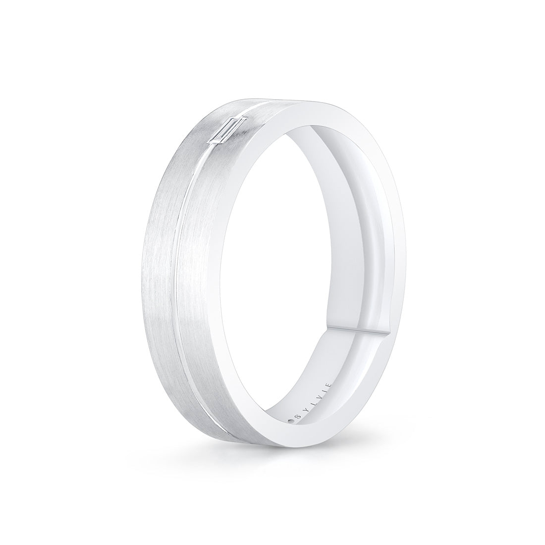 Legacy Shell Brushed Baguette Mens Band - Garrett