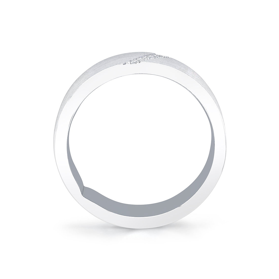 Legacy Shell Brushed Diamond Mens Band - Everett