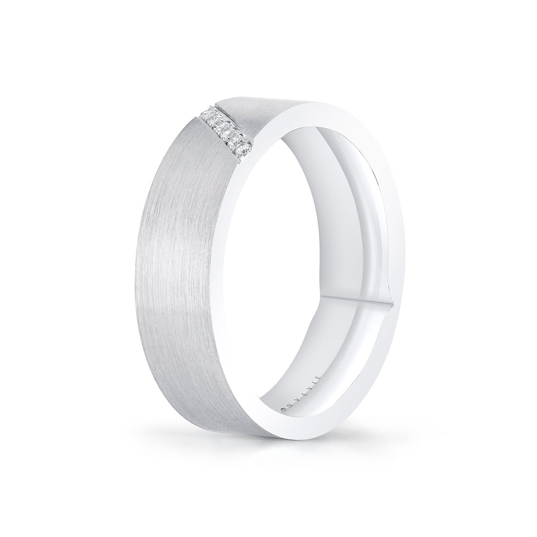 Legacy Shell Brushed Diamond Mens Band - Everett