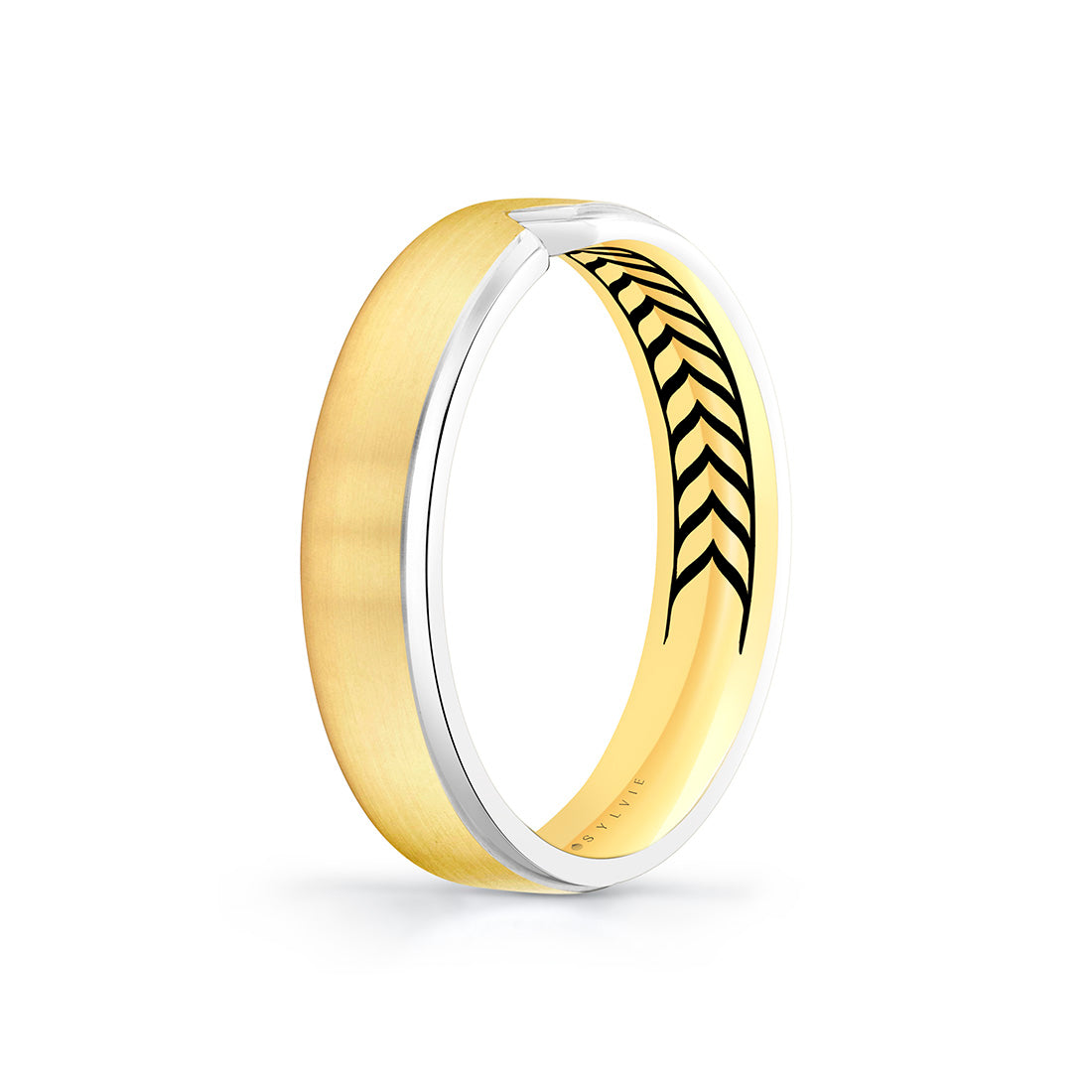 Shell Iconelle Two Tone Mens Band with Shell Tip Accent - Hugo