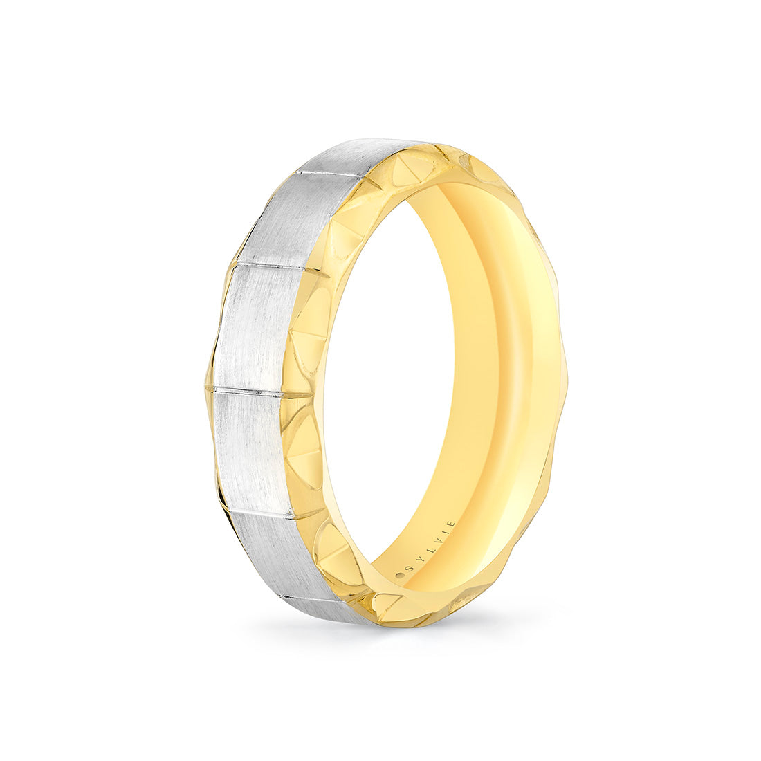 Fluted Shell Two Tone Brushed Mens Band - Francis