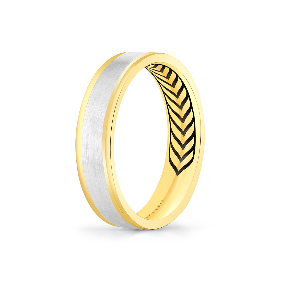 Shell Apex Two Tone Brushed Mens Band - Julian