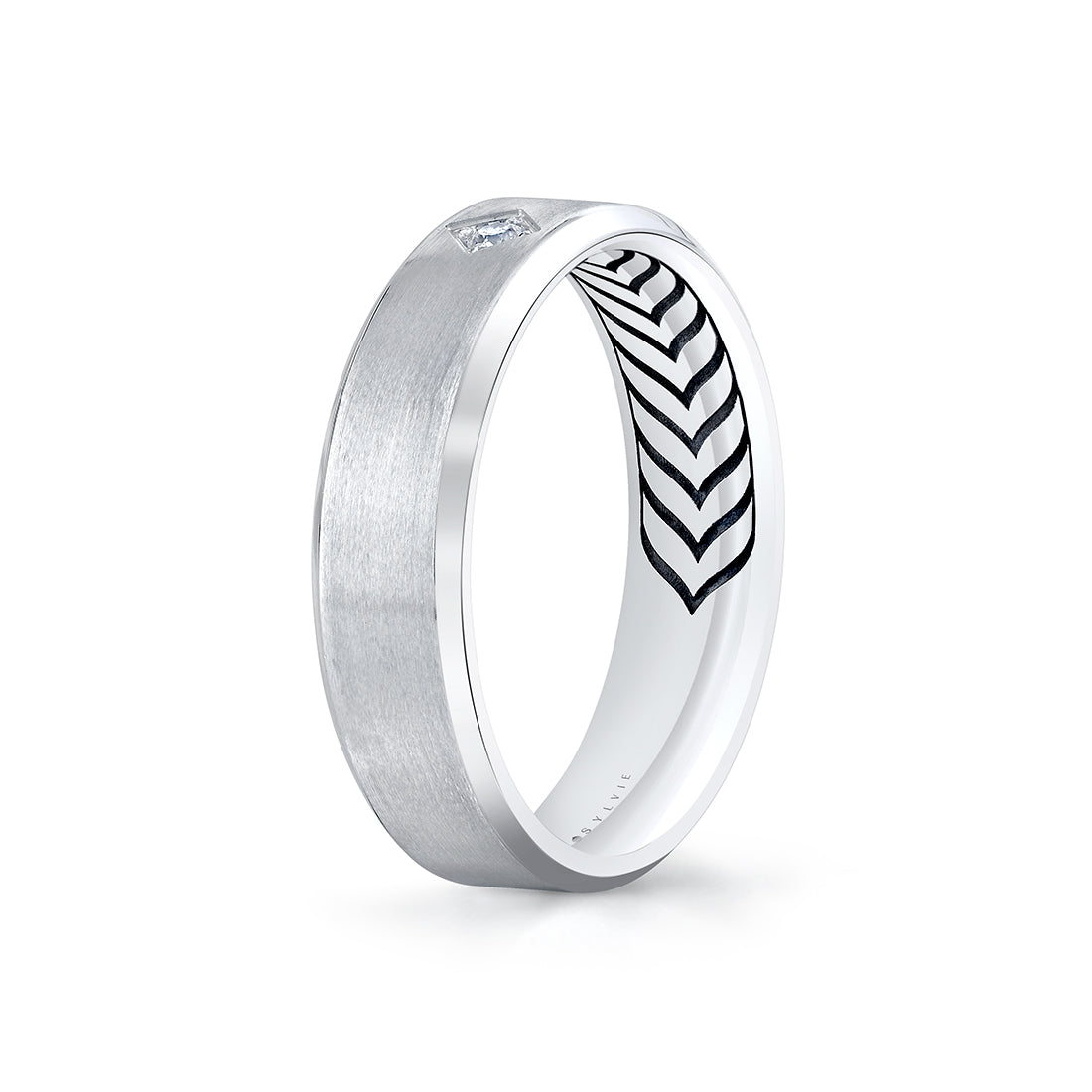 Shell Apex Brushed Diamond Mens Band - Lucien