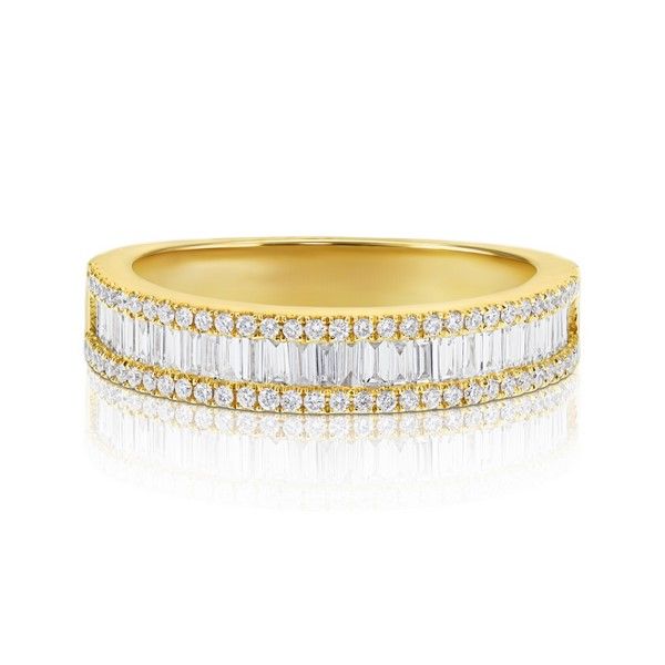 14K Yellow Gold Baguette and Round Diamond Ring (.60ctw)