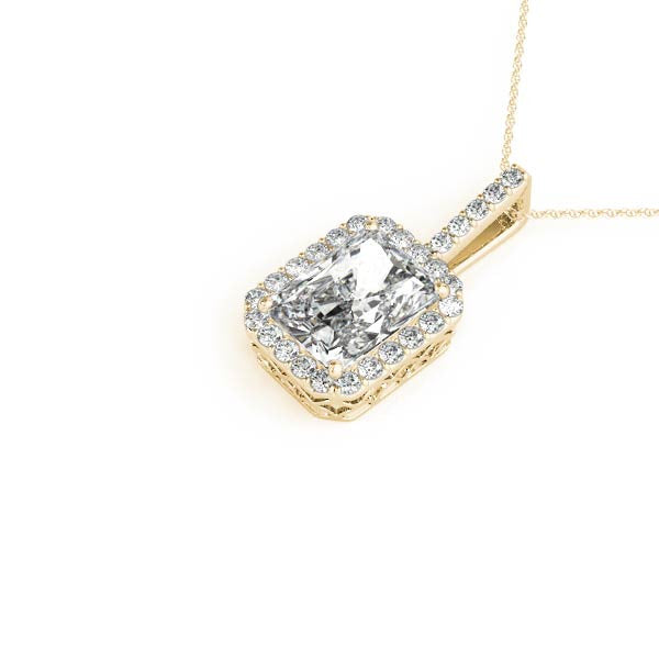 14K Yellow Gold Radiant Diamond Halo Pendant (1.10ctw)