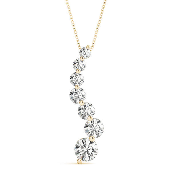 14K Yellow Gold Round Diamond Journey Pendant (.50ctw) 