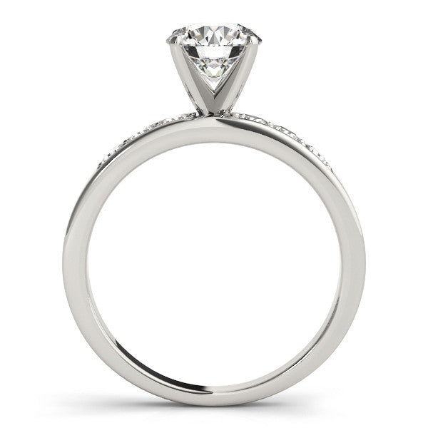 14K White Gold Round Brilliant Diamond Engagement Ring With Channel Diamond Accents (1.33ctw)