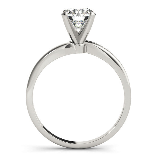 14K White Gold Round Brilliant Diamond Solitaire Bypass Engagement Ring (1ct)