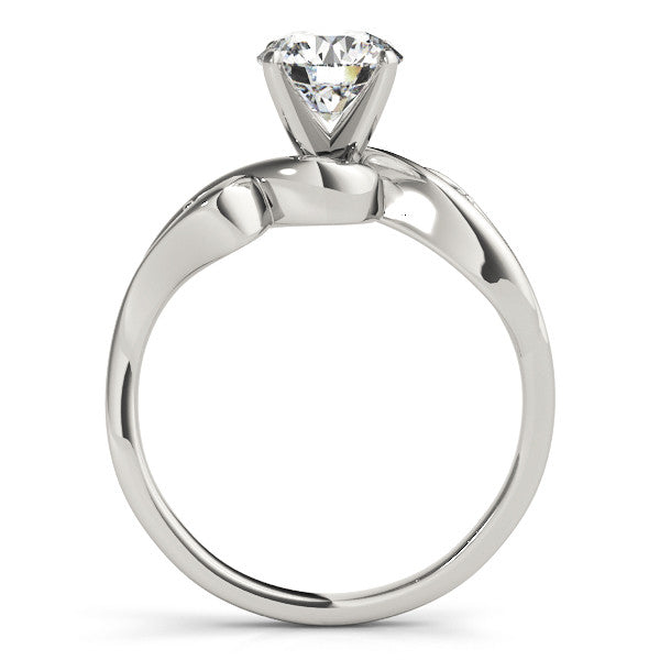 14K White Gold Round Brilliant Diamond Bypass Engagement Ring With Diamond Accents (1.05ct)