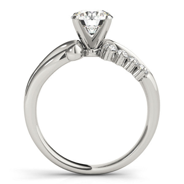 14K White Gold Round Brilliant Diamond Infinity Engagement Ring With Pave Accents (1.20ctw)