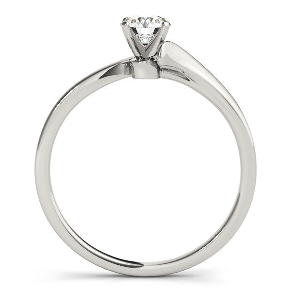 14K White Gold Round Brilliant Diamond Bypass Engagement Ring With Diamond Accent (1.05ctw)