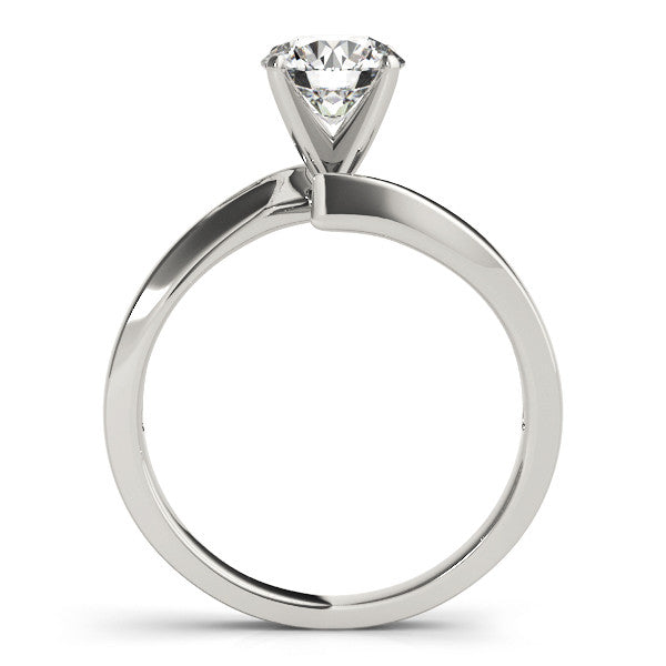 14K White Gold Round Brilliant Diamond Bypass Engagement Ring (1ct)