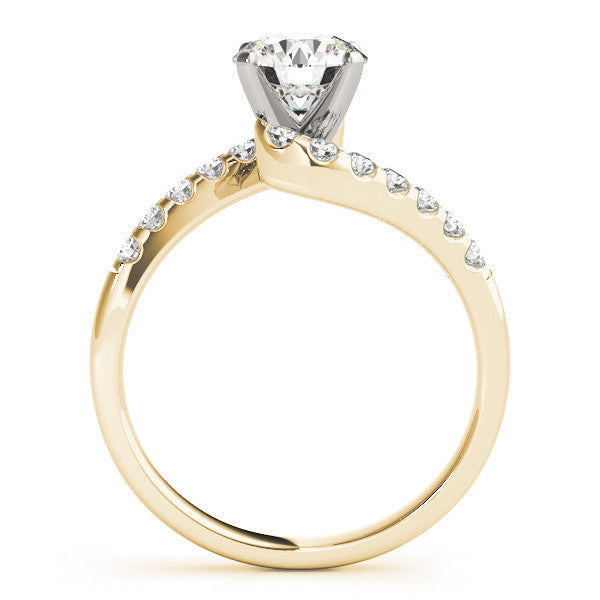 14K Yellow Gold Round Brilliant Diamond Bypass Engagement Ring With Pave Accents (1.25ctw)