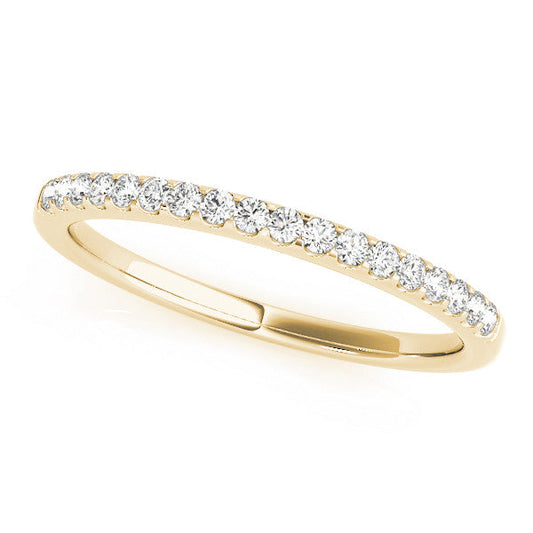 14K Yellow Gold Round Diamond Pave Wedding Ring (.20ctw) 