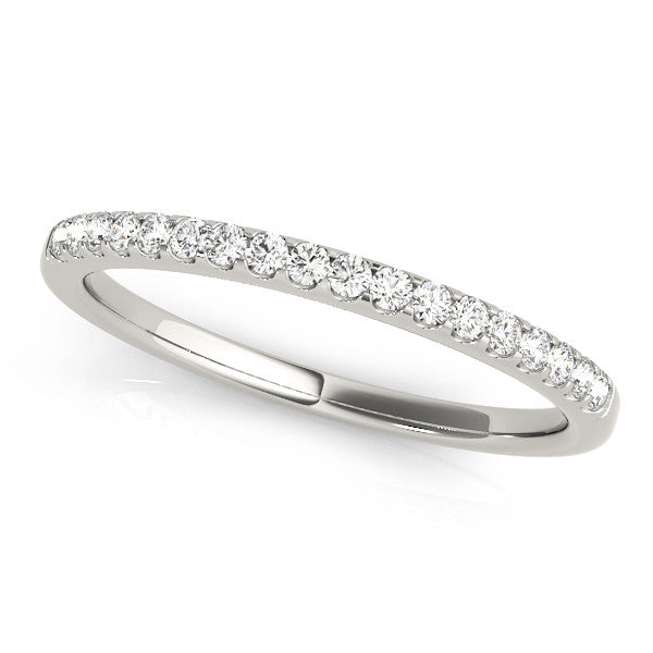 14K White Gold Round Diamond Pave Wedding Ring (.20ctw)