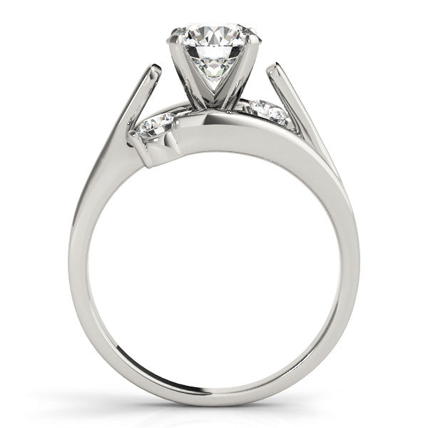 14K White Gold Round Brilliant Diamond Bypass Engagement Ring With Diamond Accents (1.25ctw)