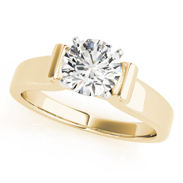 14K Yellow Gold Round Brilliant Diamond Solitaire Engagement Ring