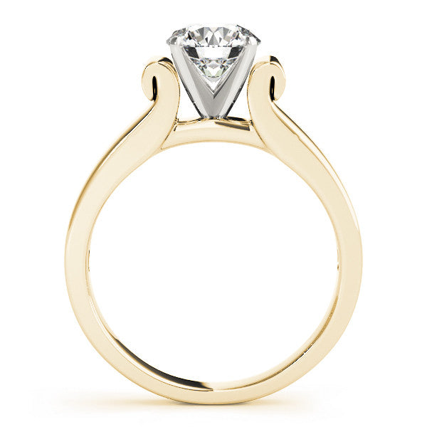 14K Yellow Gold Round Brilliant Diamond Solitaire Engagement Ring