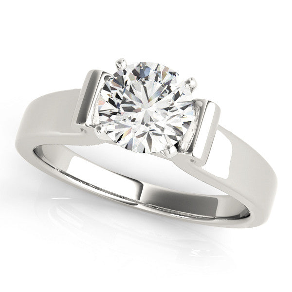 14K White Gold Round Brilliant Diamond Solitaire Engagement Ring