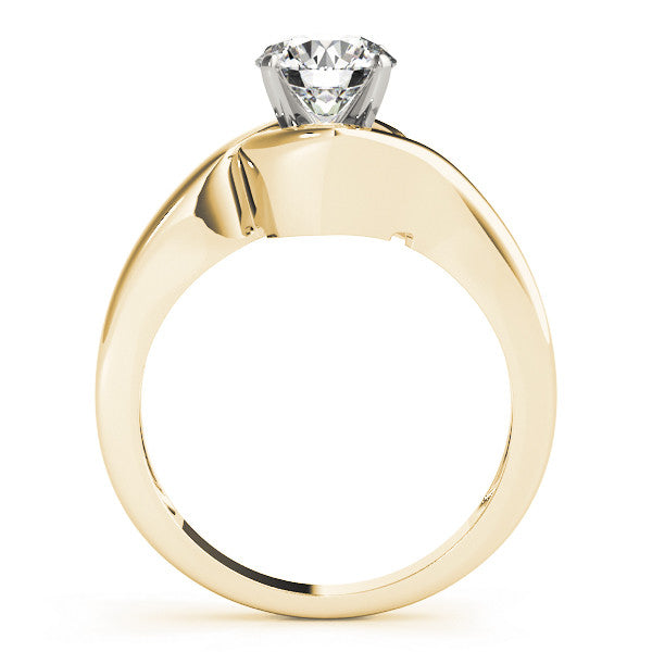 14K Yellow Gold Round Brilliant Diamond Solitaire Bypass Engagement Ring (1ct)