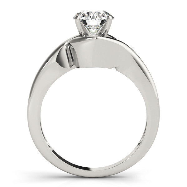 14K White Gold Round Brilliant Diamond Solitaire Bypass Engagement Ring (1ct)