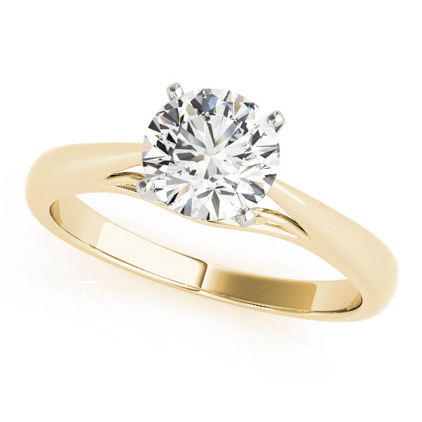 14K Yellow Gold Round Brilliant Diamond Vintage Inspired Solitaire Engagement Ring (1ct)