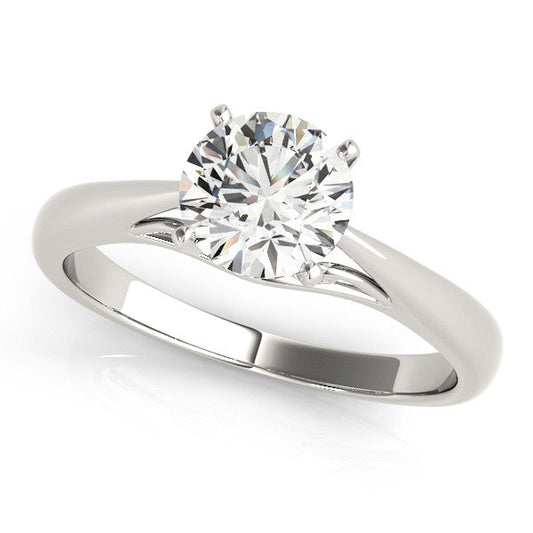 14K White Gold Round Brilliant Diamond Vintage Inspired Solitaire Engagement Ring (1ct)